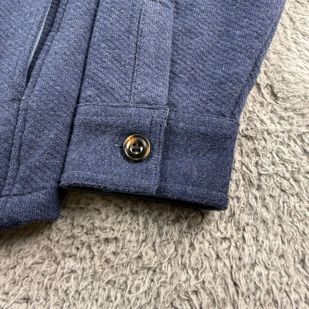 Faherty Reserve Inlet Knit CPO Shirt Jacket Mens Medium Hendricks Indigo Wash